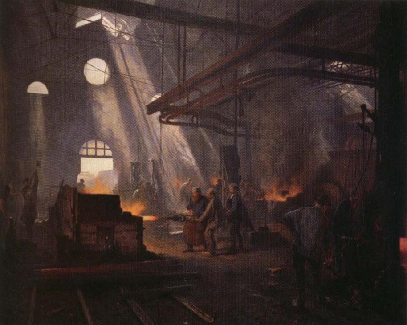 Fernand cormon An Iron Forge oil painting image